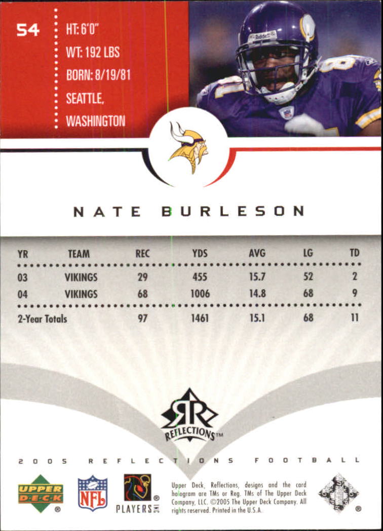 2005 Reflections (Upper Deck) Football "Main Set" Cards #1 to #284 - Picture 105 of 251