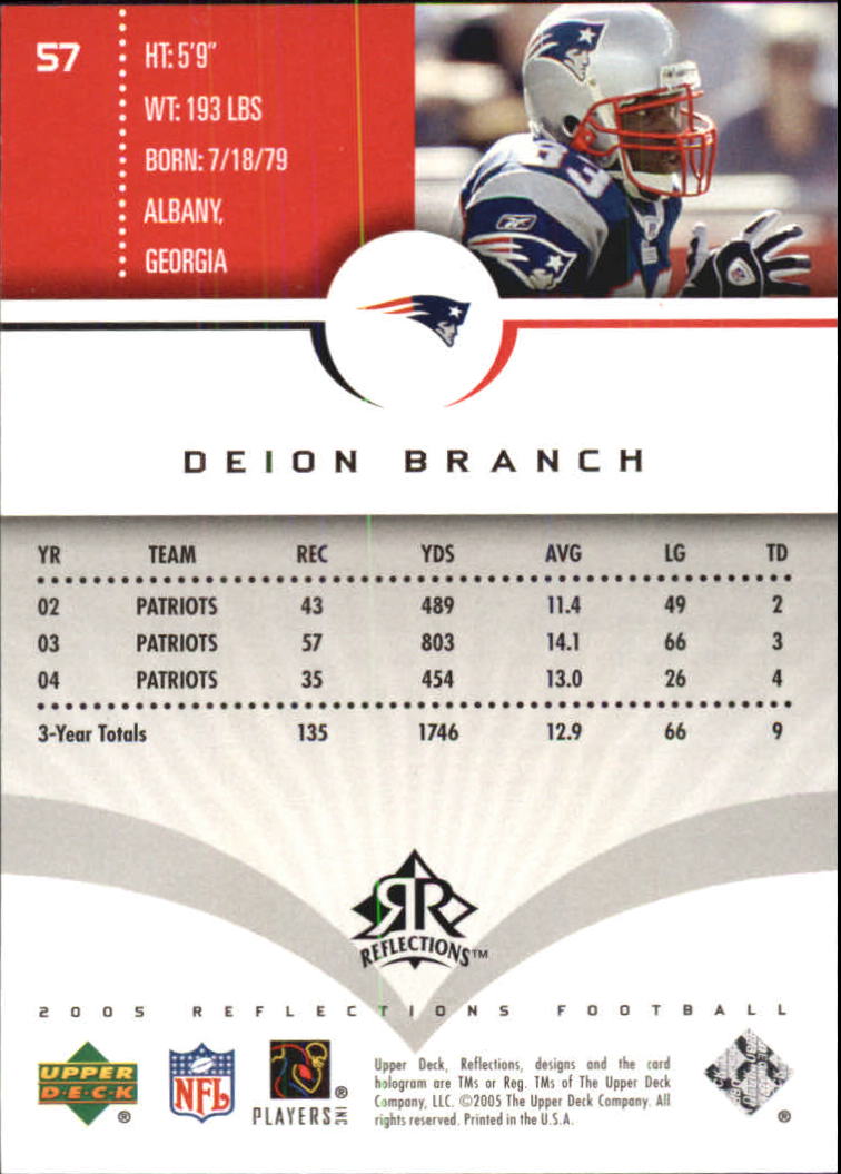 2005 Reflections (Upper Deck) Football "Main Set" Cards #1 to #284 - Picture 109 of 251