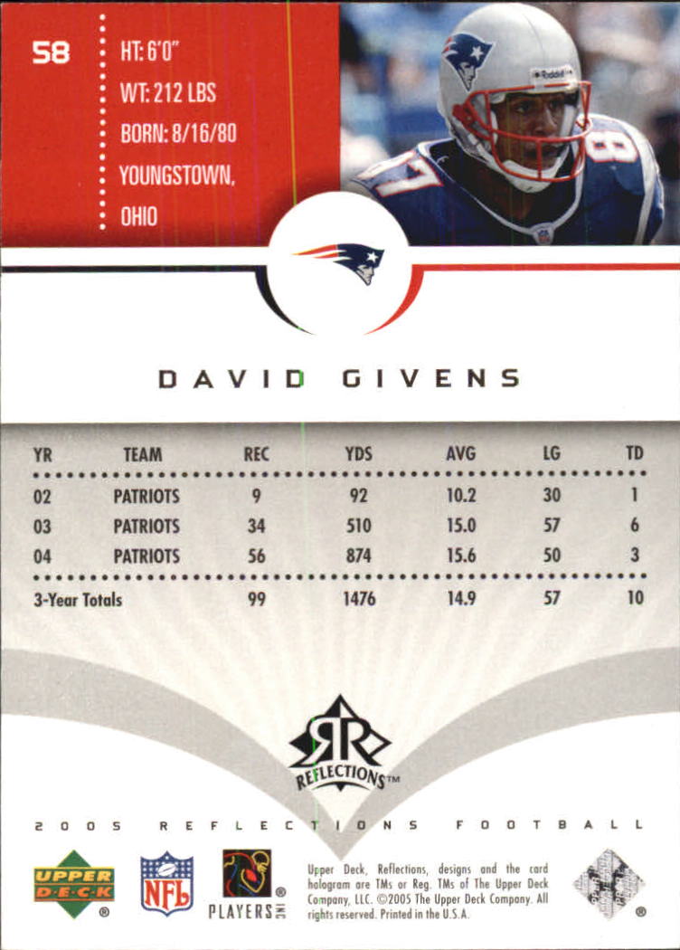 2005 Reflections (Upper Deck) Football "Main Set" Cards #1 to #284 - Picture 111 of 251