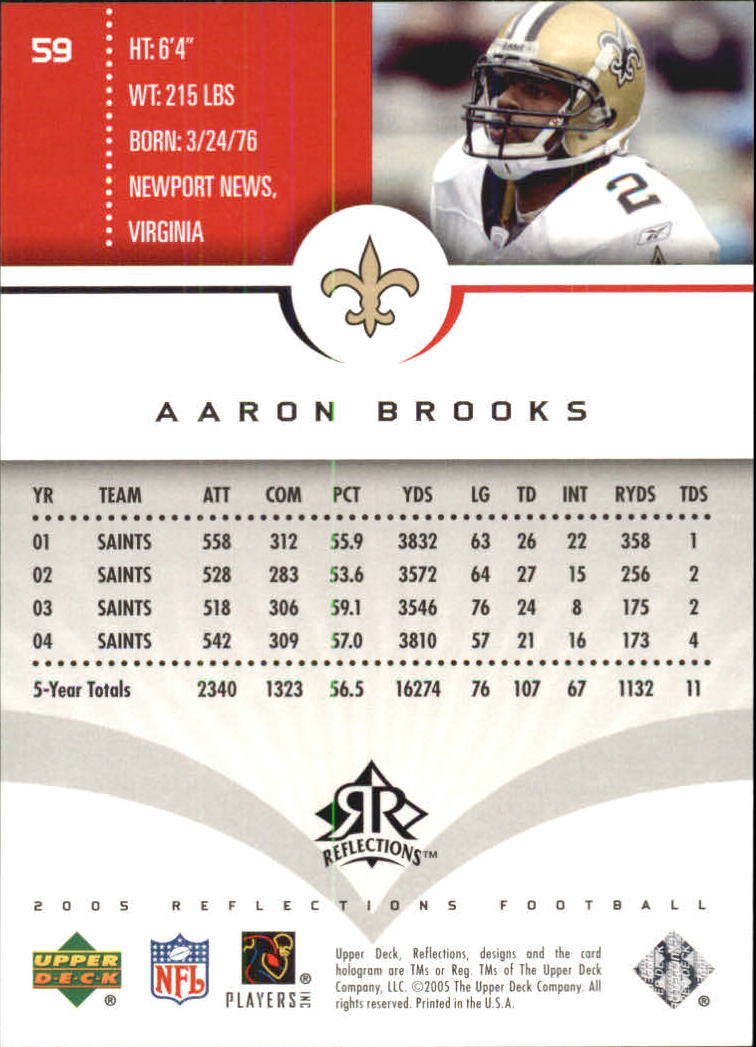 2005 Reflections (Upper Deck) Football "Main Set" Cards #1 to #284 - Picture 113 of 251