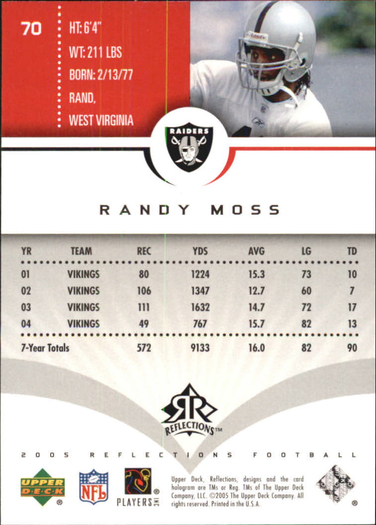 2005 Reflections (Upper Deck) Football "Main Set" Cards #1 to #284 - Picture 135 of 251