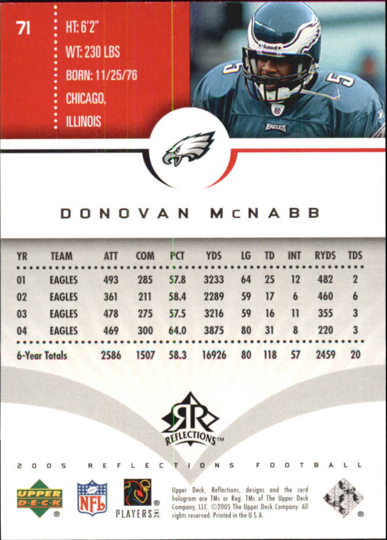 2005 Reflections (Upper Deck) Football "Main Set" Cards #1 to #284 - Picture 137 of 251