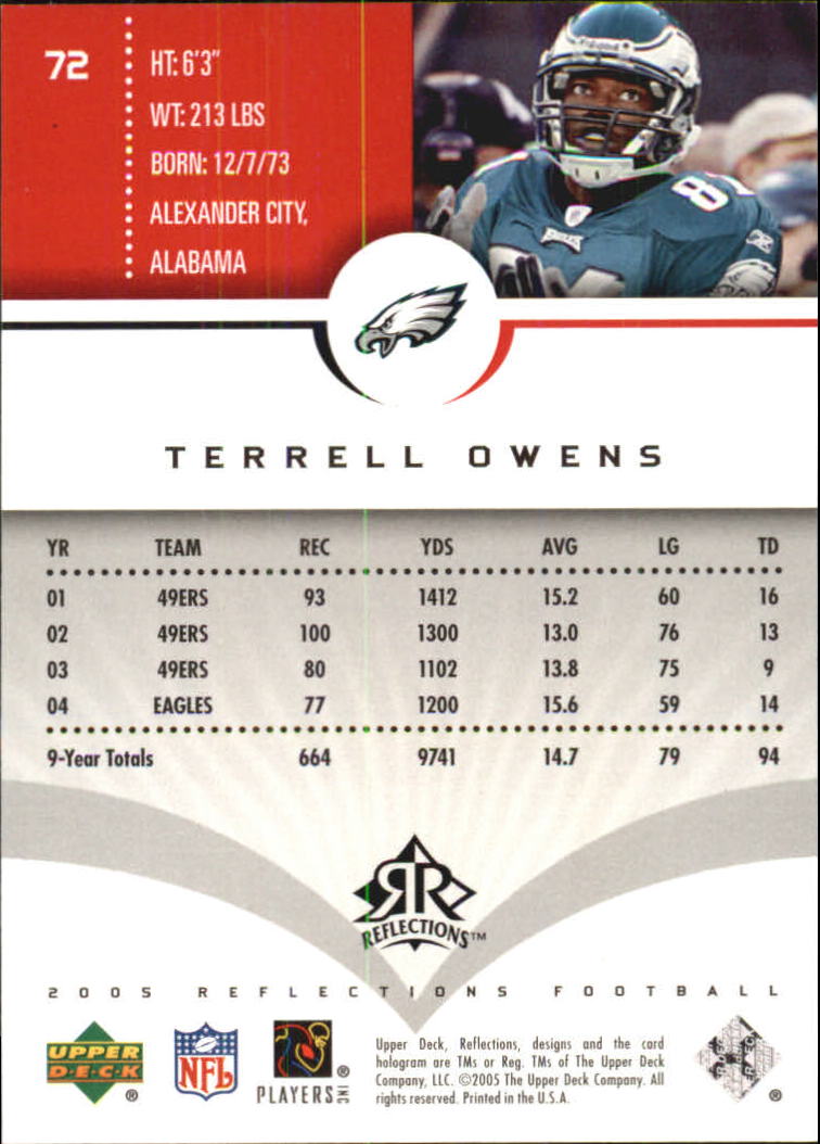 2005 Reflections (Upper Deck) Football "Main Set" Cards #1 to #284 - Picture 139 of 251