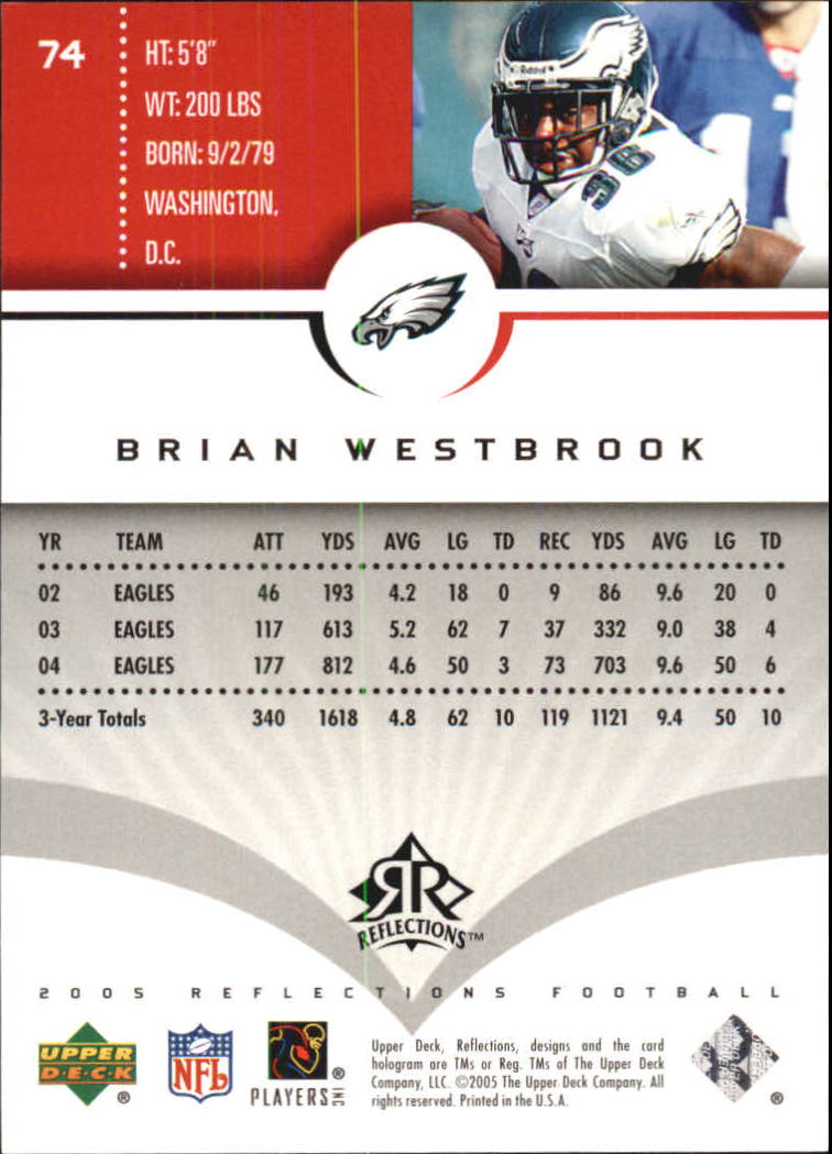 2005 Reflections (Upper Deck) Football "Main Set" Cards #1 to #284 - Picture 143 of 251