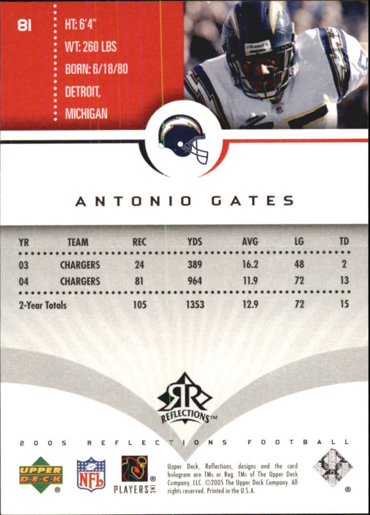 2005 Reflections (Upper Deck) Football "Main Set" Cards #1 to #284 - Picture 155 of 251