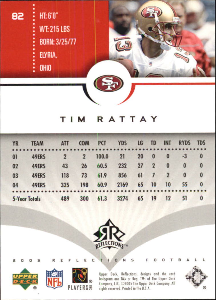 2005 Reflections (Upper Deck) Football "Main Set" Cards #1 to #284 - Picture 157 of 251