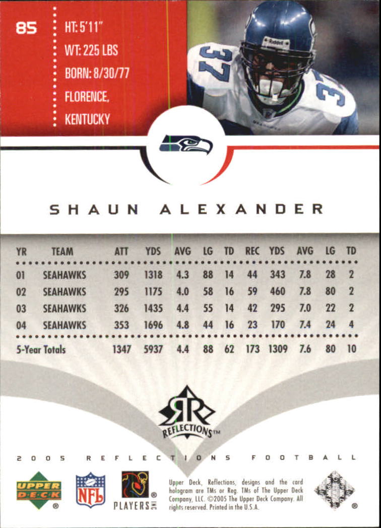 2005 Reflections (Upper Deck) Football "Main Set" Cards #1 to #284 - Picture 161 of 251