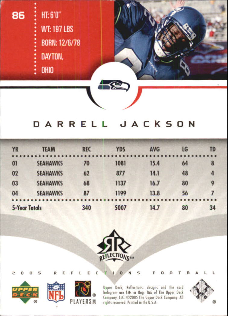 2005 Reflections (Upper Deck) Football "Main Set" Cards #1 to #284 - Picture 163 of 251
