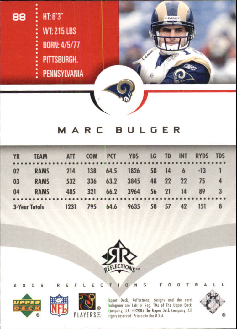 2005 Reflections (Upper Deck) Football "Main Set" Cards #1 to #284 - Picture 167 of 251