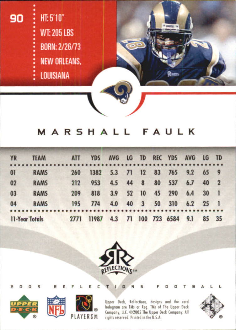 2005 Reflections (Upper Deck) Football "Main Set" Cards #1 to #284 - Picture 171 of 251
