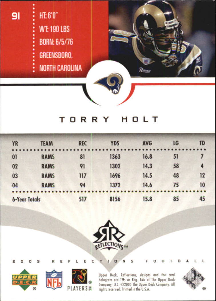 2005 Reflections (Upper Deck) Football "Main Set" Cards #1 to #284 - Picture 173 of 251
