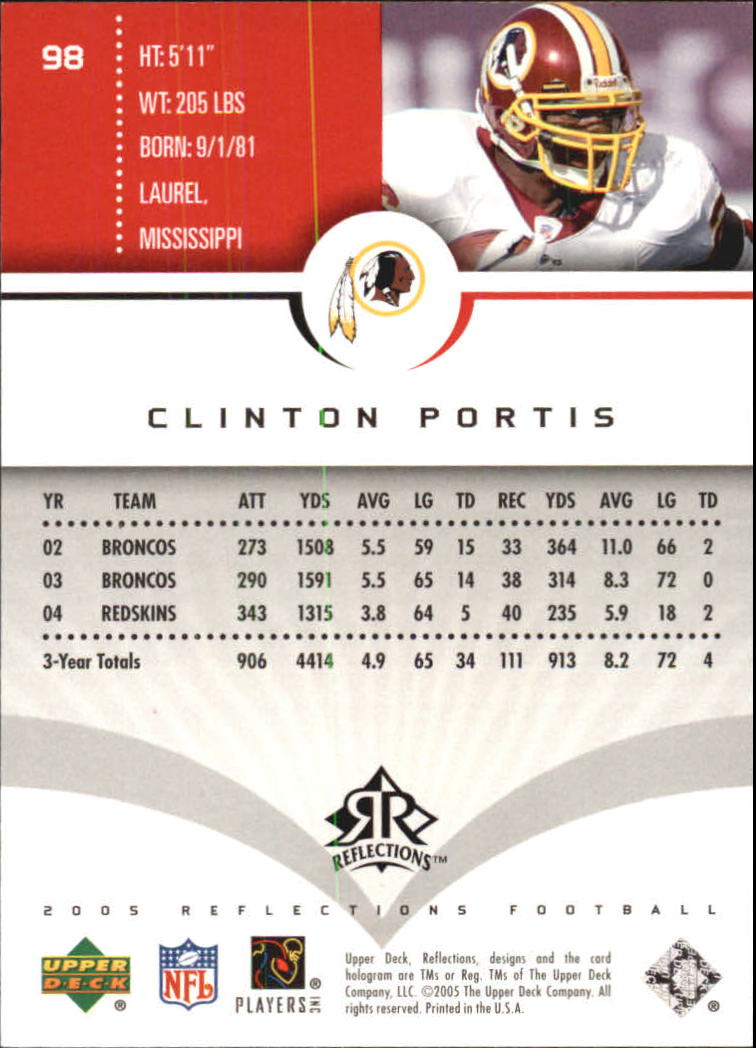 2005 Reflections (Upper Deck) Football "Main Set" Cards #1 to #284 - Picture 187 of 251