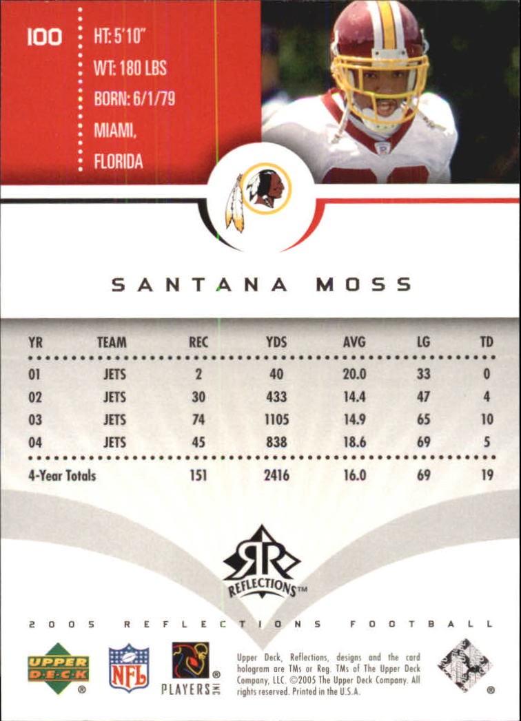2005 Reflections (Upper Deck) Football "Main Set" Cards #1 to #284 - Picture 191 of 251