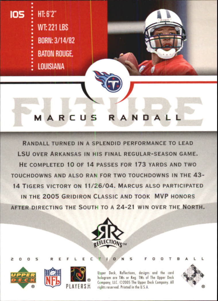 2005 Reflections (Upper Deck) Football "Main Set" Cards #1 to #284 - Picture 195 of 251