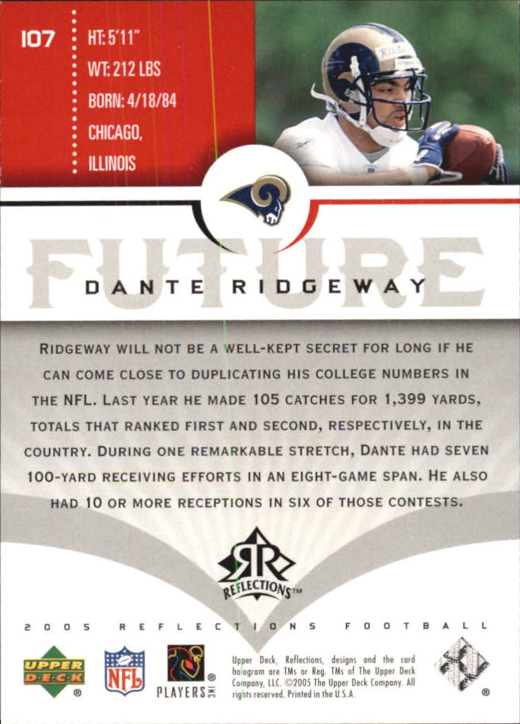 2005 Reflections (Upper Deck) Football "Main Set" Cards #1 to #284 - Picture 199 of 251