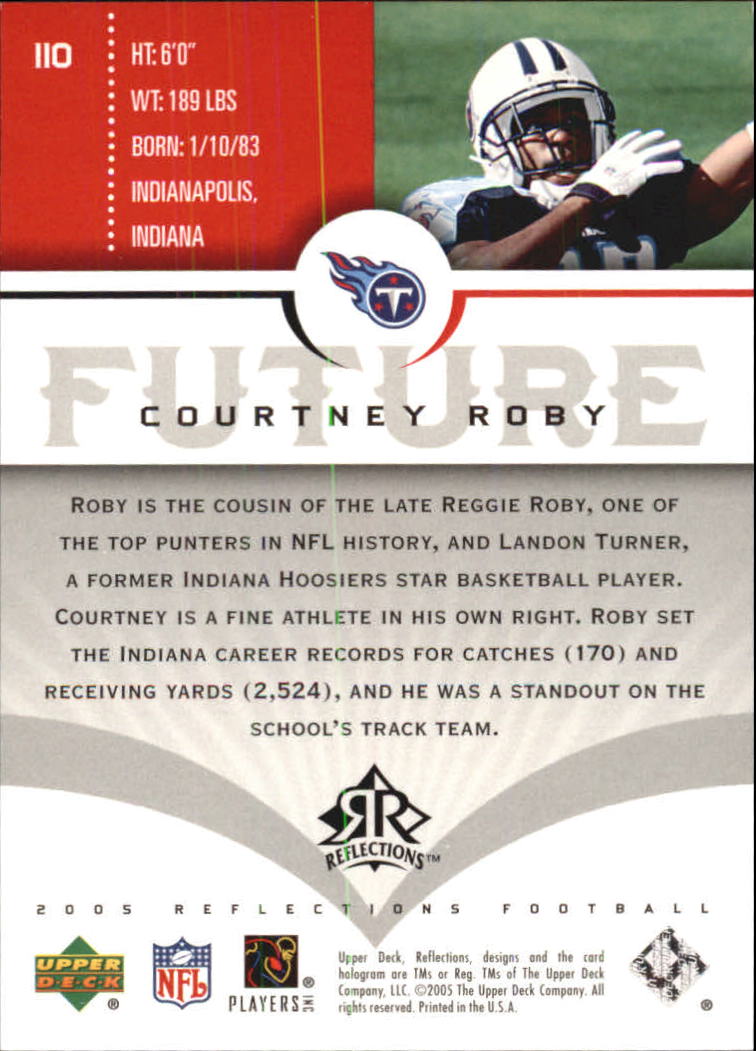 2005 Reflections #110 Courtney Roby RC back image