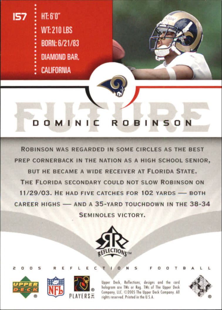 2005 Reflections #157 Dominic Robinson RC back image