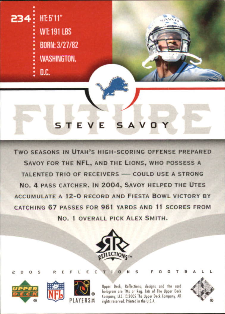 2005 Reflections #234 Steve Savoy RC back image