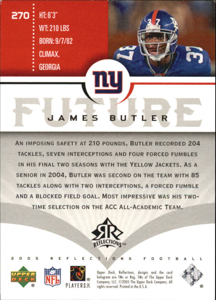 2005 Reflections (Upper Deck) Football "Main Set" Cards #1 to #284 - Picture 249 of 251