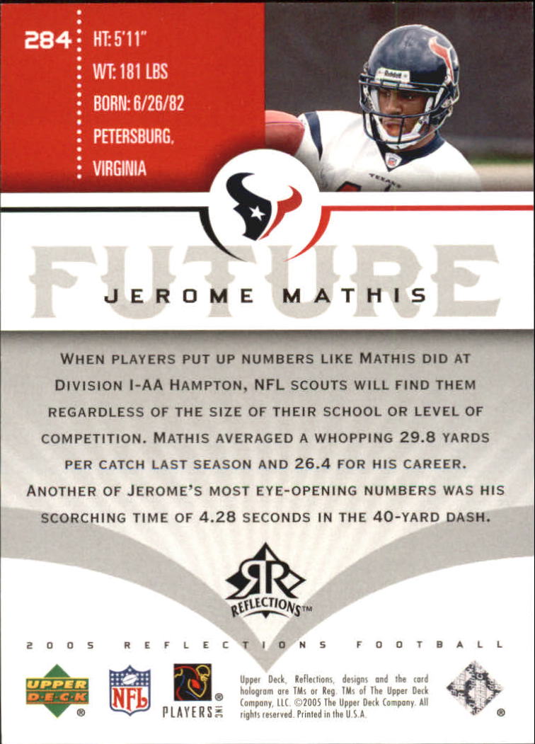 2005 Reflections (Upper Deck) Football "Main Set" Cards #1 to #284 - Picture 251 of 251