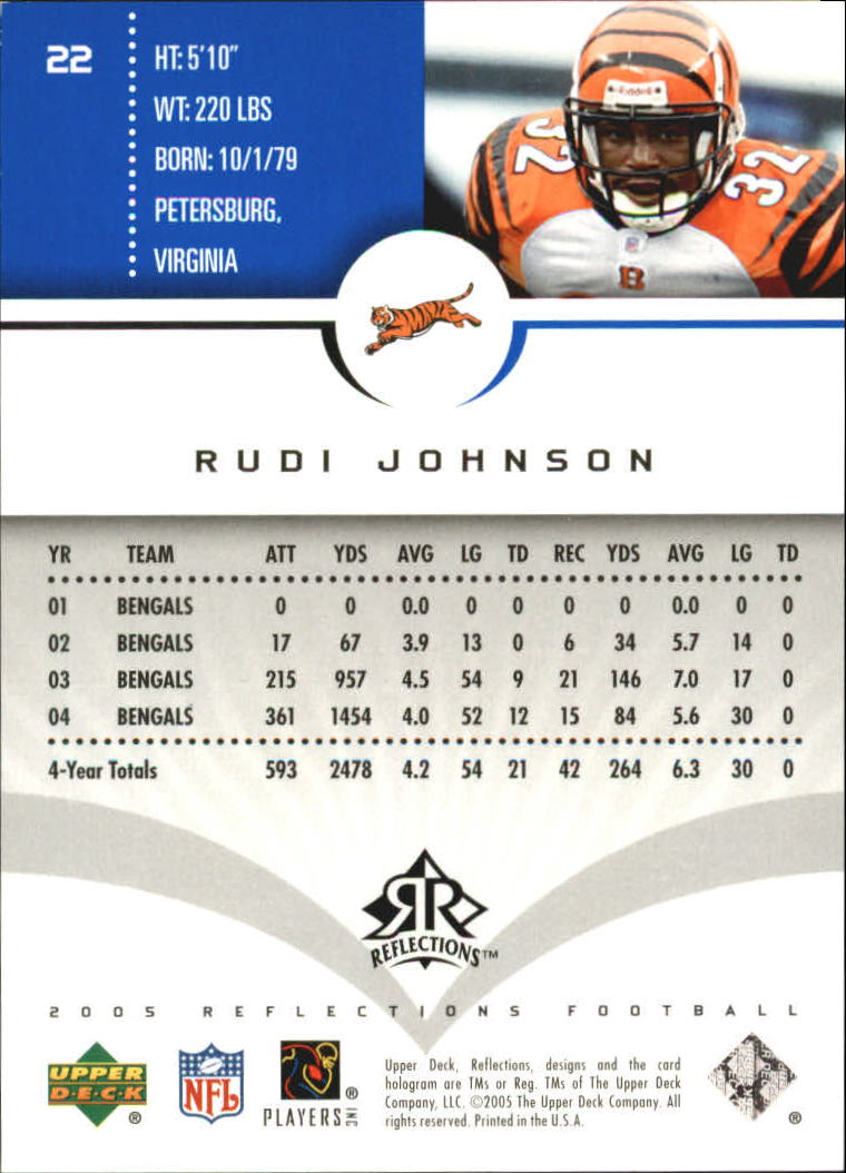 2005 Reflections (Upper Deck) Football "Insert and Parallel" Cards - Picture 7 of 25
