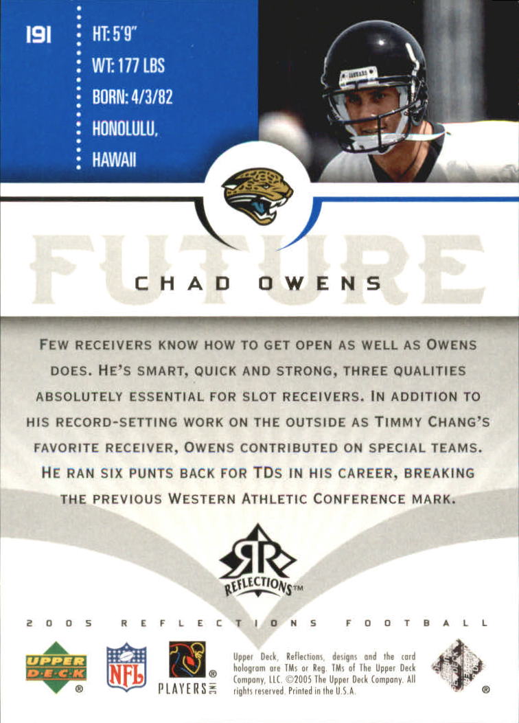 2005 Reflections Blue #191 Chad Owens back image