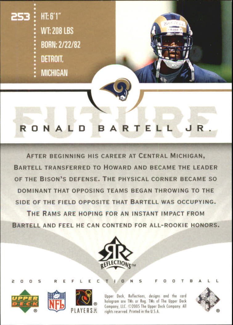 2005 Reflections (Upper Deck) Football "Insert and Parallel" Cards - Picture 15 of 25