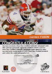 Sports Card Back