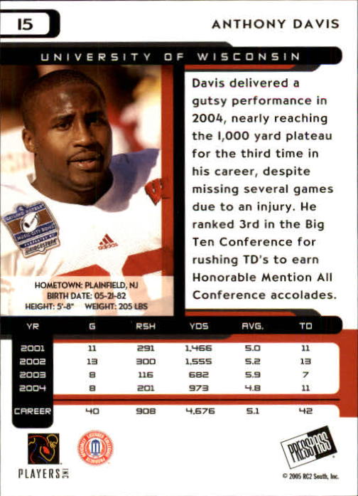 2005 Press Pass Football "Main Set" Base Cards - Picture 31 of 99