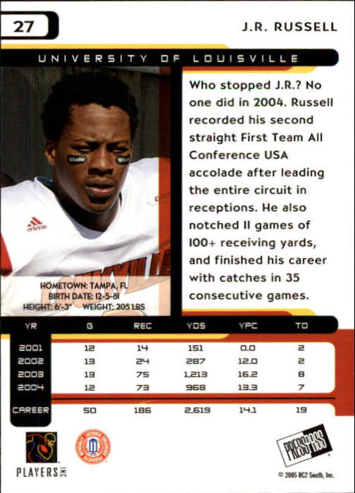 2005 Press Pass Football "Main Set" Base Cards - Picture 55 of 99