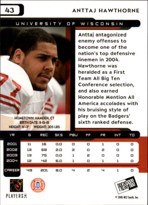 2005 Press Pass Football "Main Set" Base Cards - Picture 87 of 99