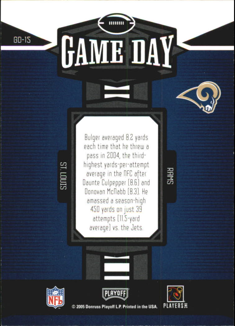 2005 Playoff Honors Game Day #GD15 Marc Bulger back image