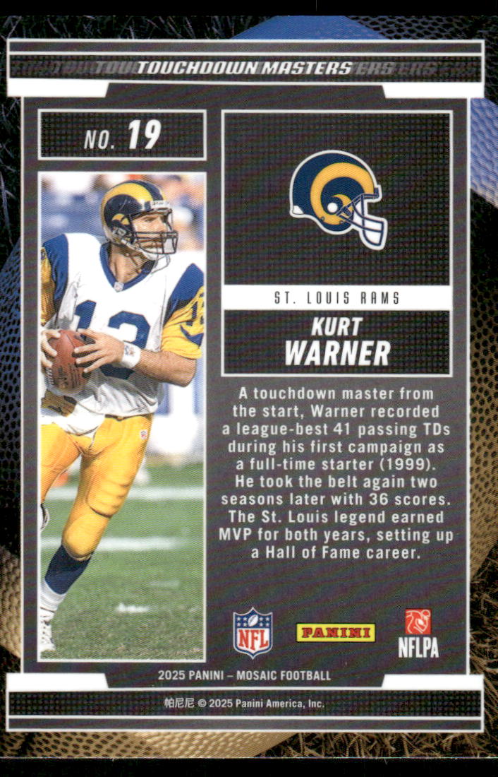 2025 Panini Mosaic Touchdown Masters Mosaic #19 Kurt Warner