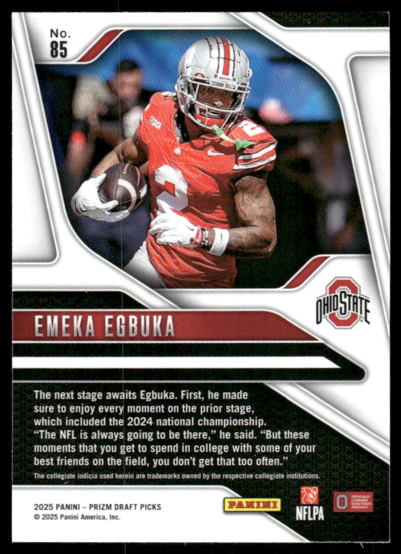 2025 Panini Prizm Draft Picks #85 Emeka Egbuka