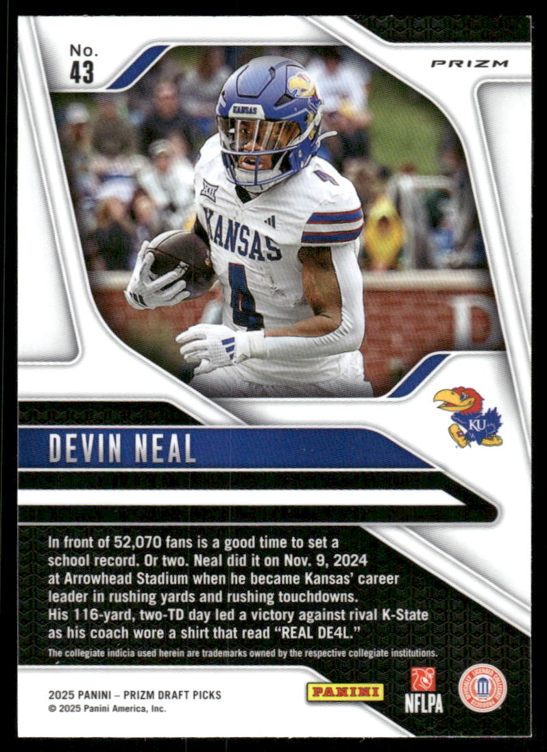 2025 Panini Prizm Draft Picks Prizms Gold Ice #43 Devin Neal