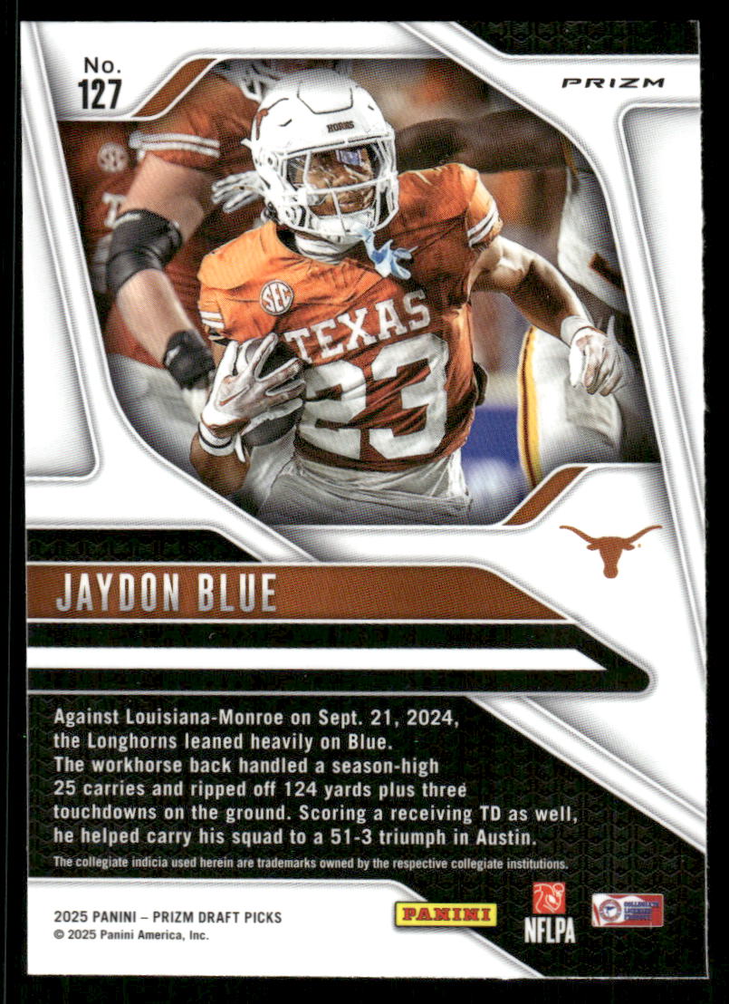 2025 Panini Prizm Draft Picks Prizms Gold Ice #127 Jaydon Blue