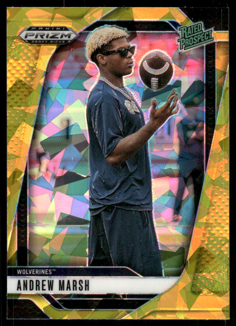 2025 Panini Prizm Draft Picks Prizms Gold Ice #157 Andrew Marsh