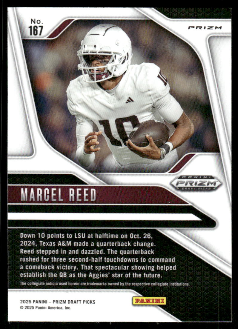 2025 Panini Prizm Draft Picks Prizms Gold Ice #167 Marcel Reed