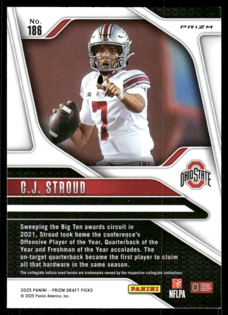 2025 Panini Prizm Draft Picks Prizms Gold Ice #186 C.J. Stroud