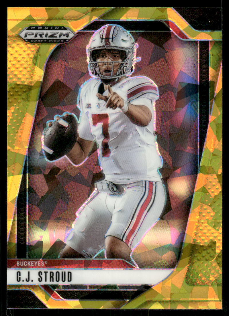 2025 Panini Prizm Draft Picks Prizms Gold Ice #186 C.J. Stroud