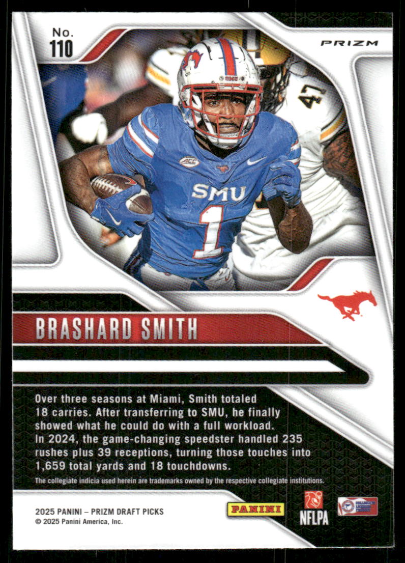 2025 Panini Prizm Draft Picks Prizms Silver #110 Brashard Smith