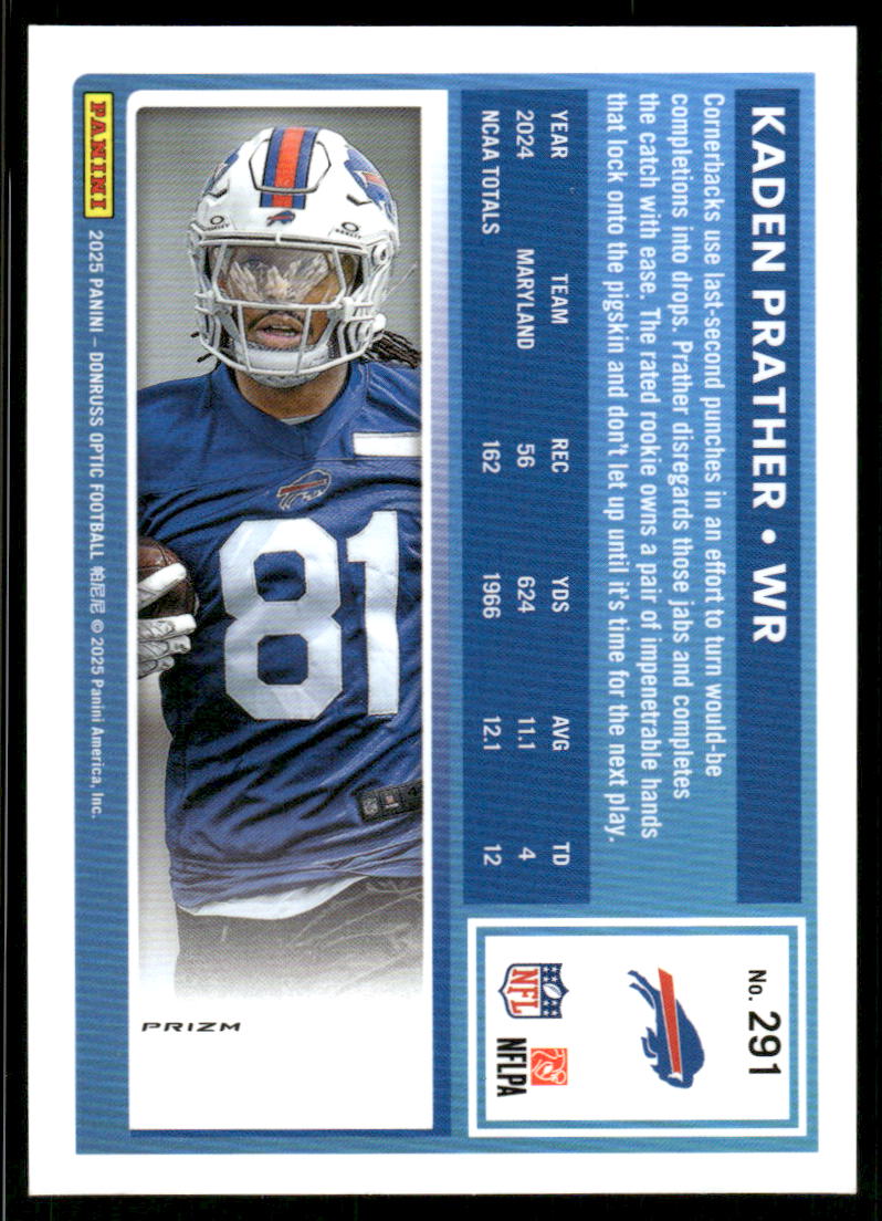 2025 Donruss Optic Blue Hyper #291 Kaden Prather RR