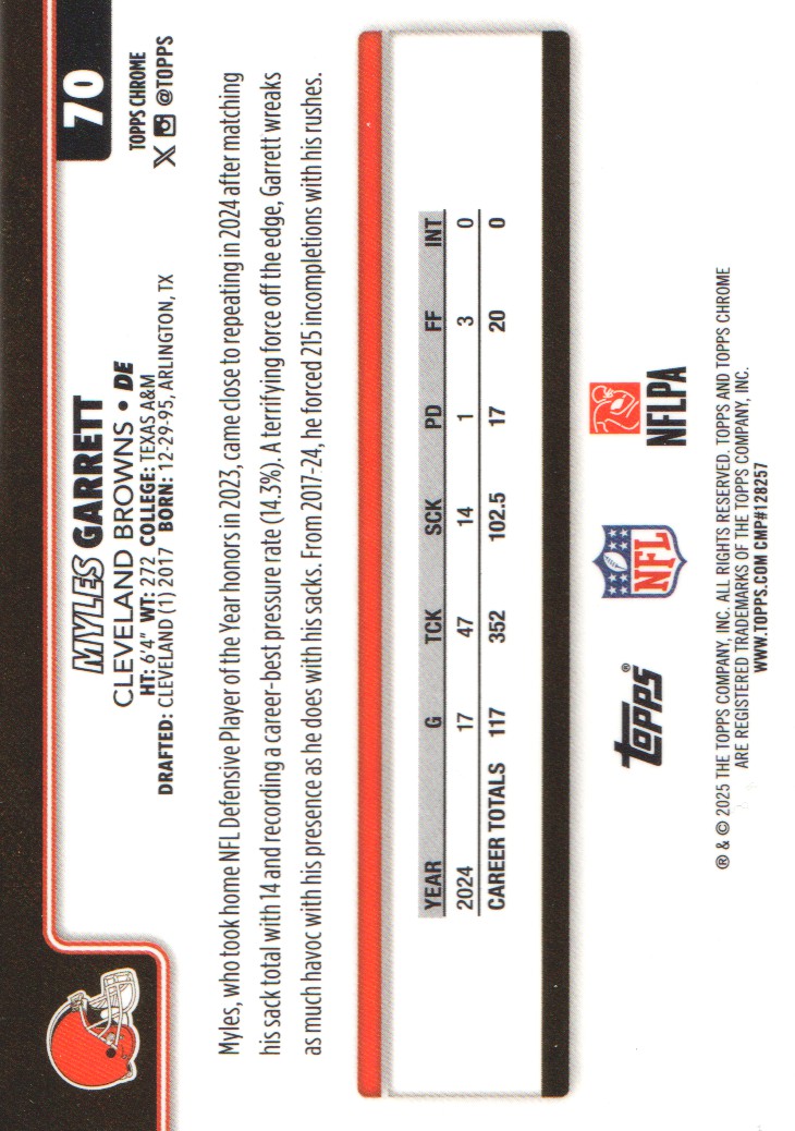 2025 Topps Chrome #70 Myles Garrett