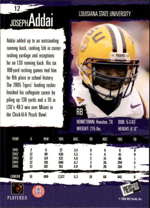2006 Press Pass Football "Main Set" Base Cards #1 to #50 - Picture 23 of 91