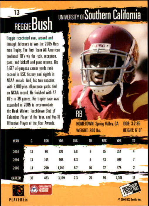 2006 Press Pass Football "Main Set" Base Cards #1 to #50 - Picture 25 of 91