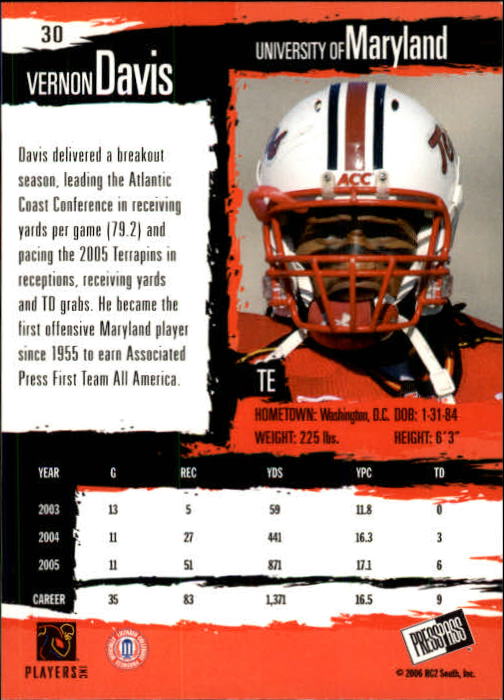 2006 Press Pass Football "Main Set" Base Cards #1 to #50 - Picture 59 of 91