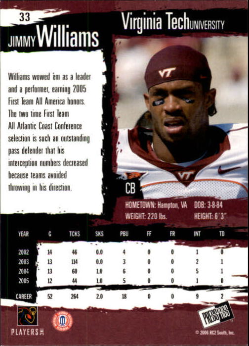 2006 Press Pass Football "Main Set" Base Cards #1 to #50 - Picture 65 of 91