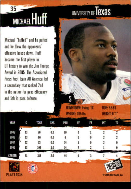 2006 Press Pass Football "Main Set" Base Cards #1 to #50 - Picture 69 of 91