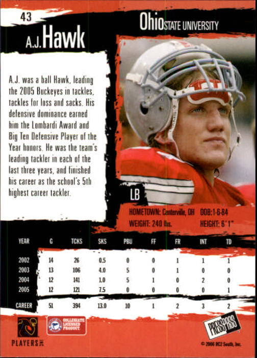2006 Press Pass Football "Main Set" Base Cards #1 to #50 - Picture 85 of 91