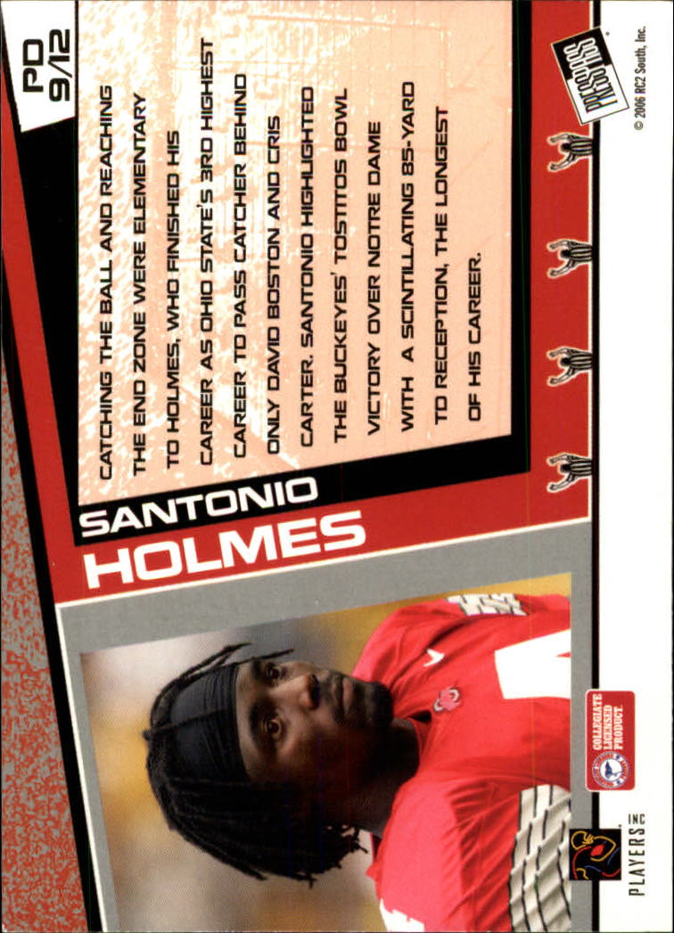2006 Press Pass Paydirt #PD9 Santonio Holmes back image